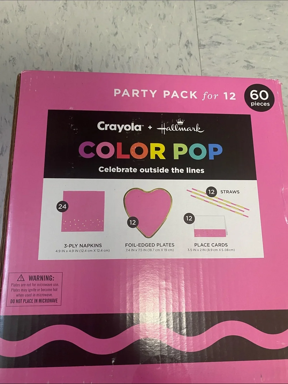 Hallmark Crayola Hallmark Color Pop Tickle Me Pink and Gold Heart Party Supplies